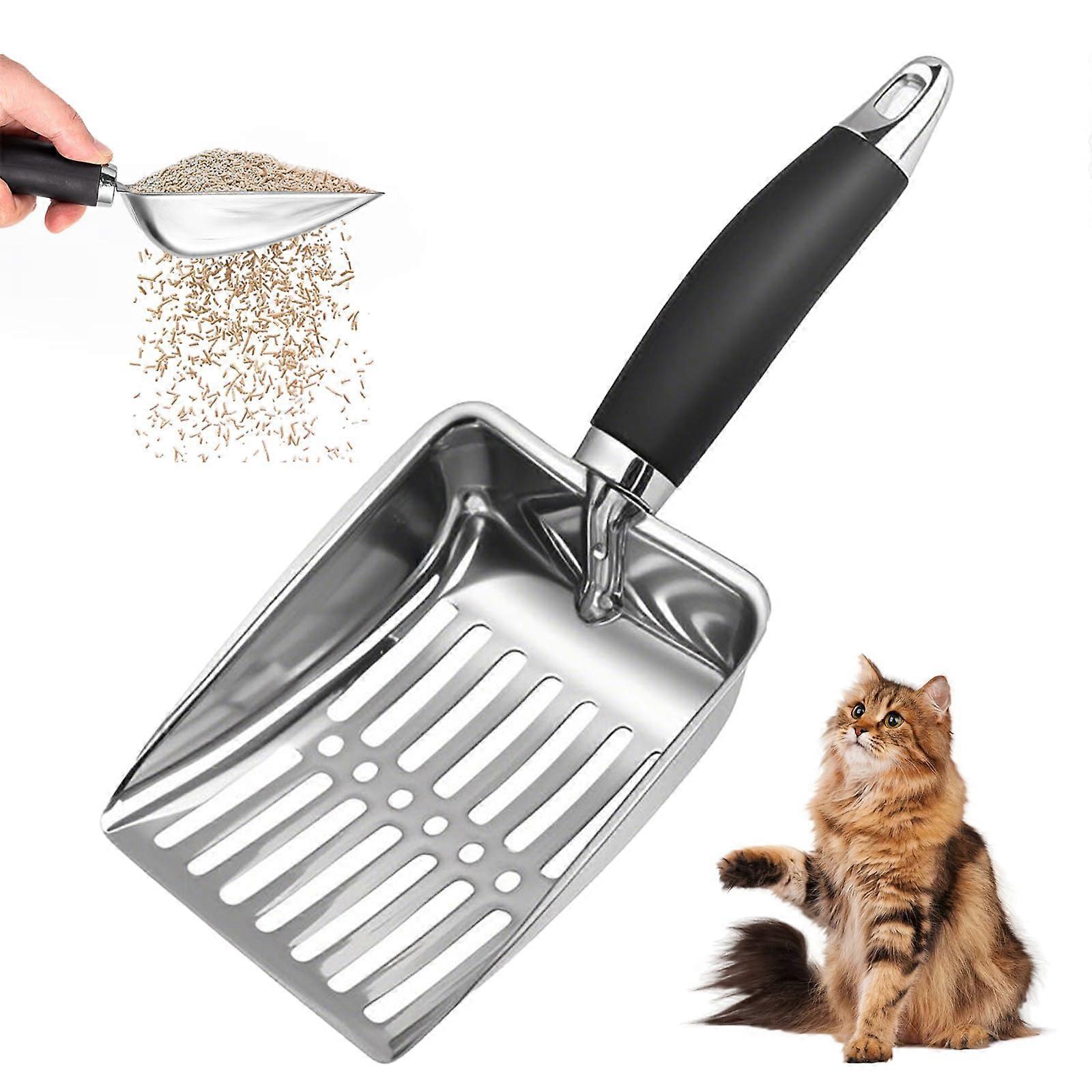 Stainless steel cat litter scoop, durable, large litter box for balcony
