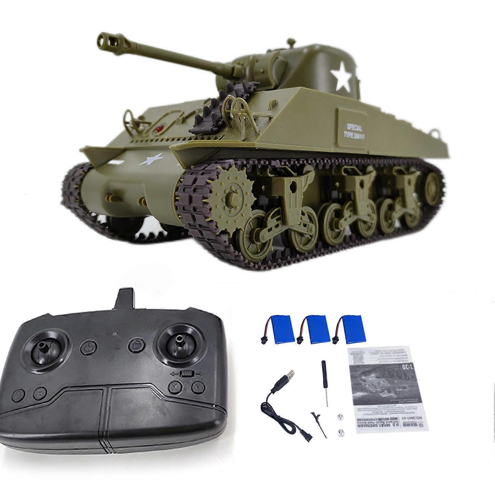 1:30 Remote Control Tank 2.4GHz with 320° Rotatable Turret Infrared Combat System Simulated Sound Lighting Battery Operated Toy Car