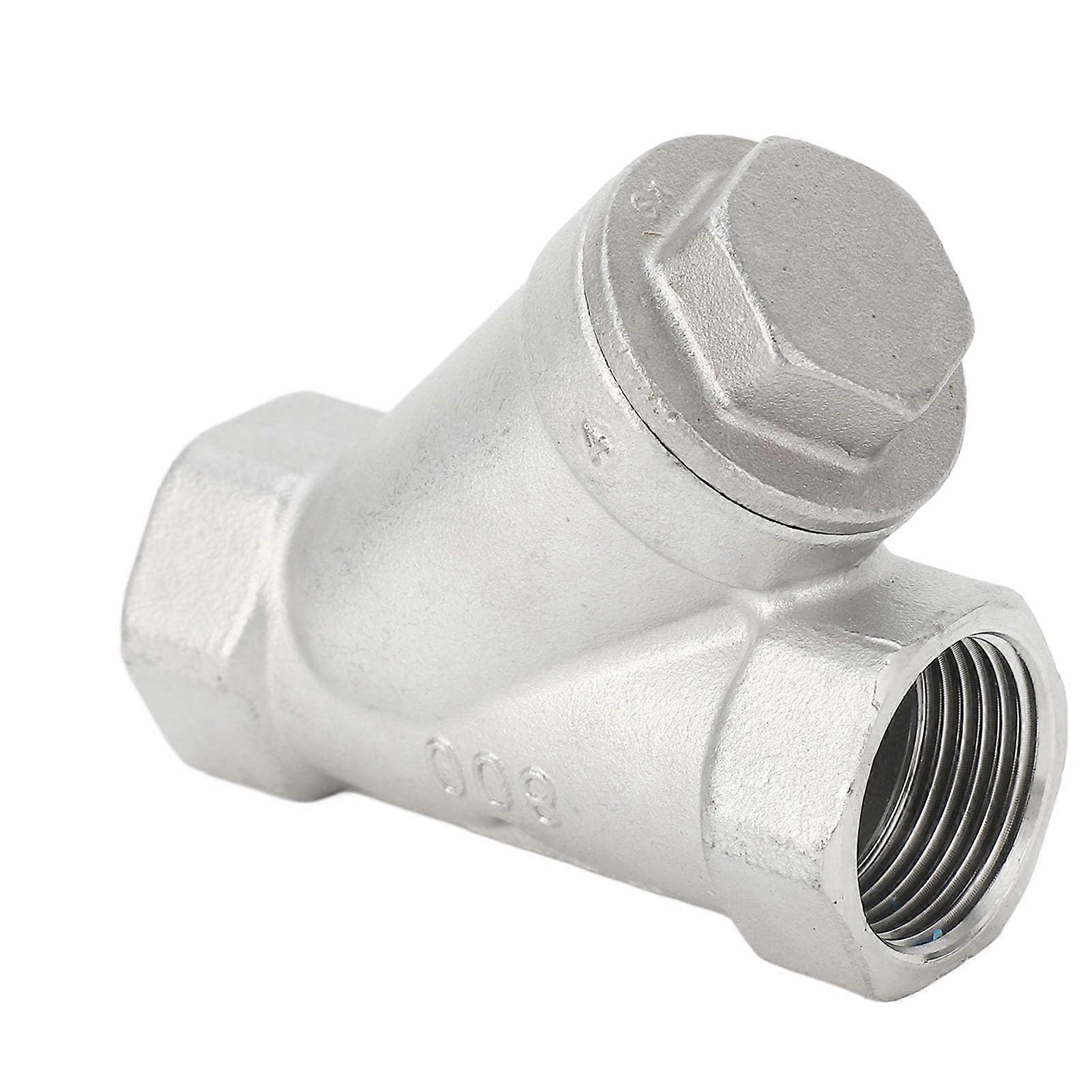 Y Strainer, 304 Stainless Steel Pipeline Strainer, Double Layer Mesh Thread, Y Filter, 3/4' DN20 Thread, Y Shaped Strainer for Water, Oil, Gas
