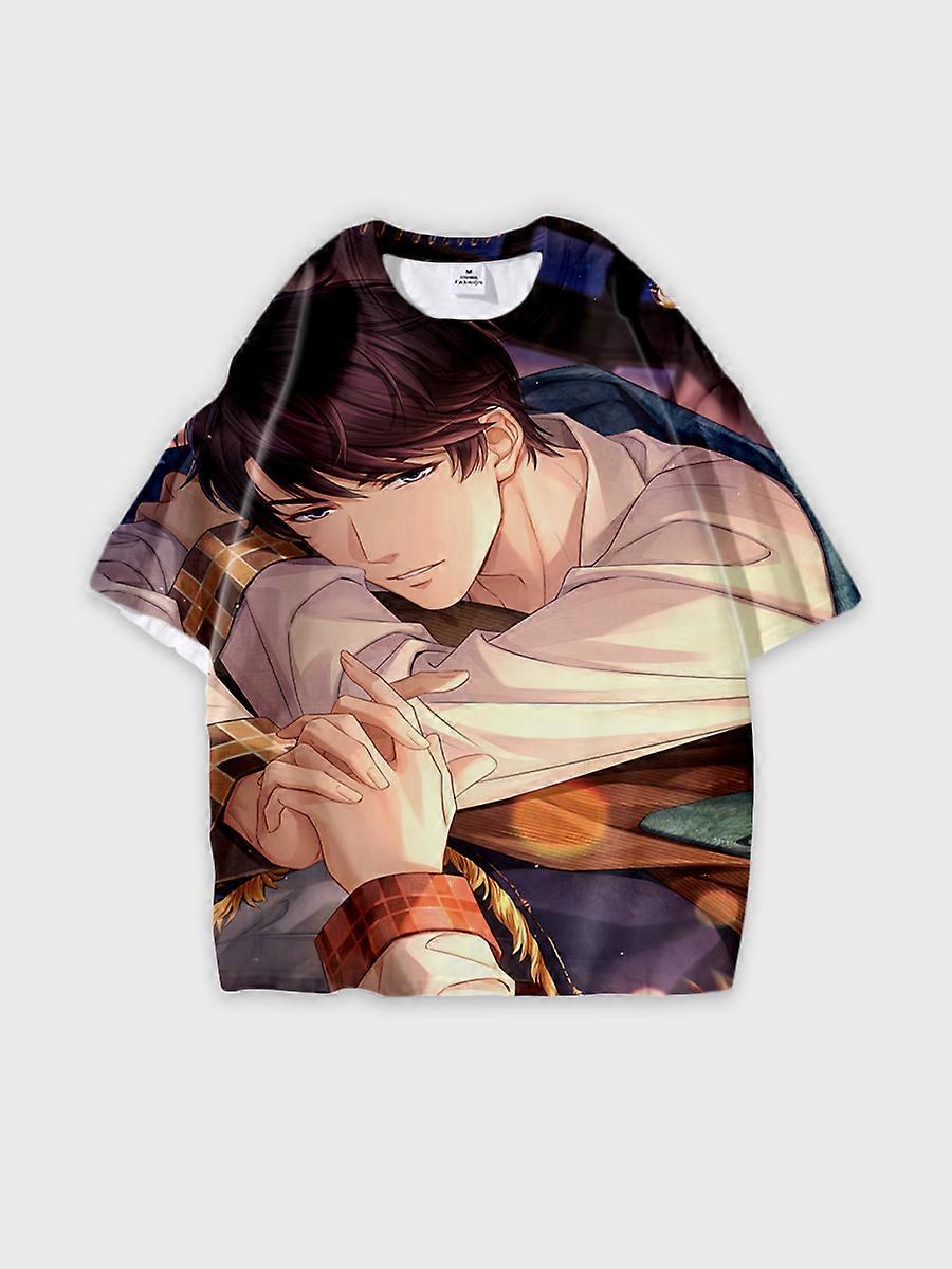 T-shirt col rond Role Pattern ample manches courtes E2302