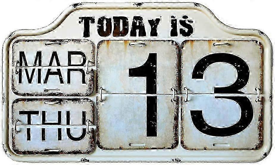 رث شيك معدن دائم فليب التقويم التقويم الدائم مربع الشكل مضطرب الانتهاء من الجدار معلق الاستنساخ العتيقة