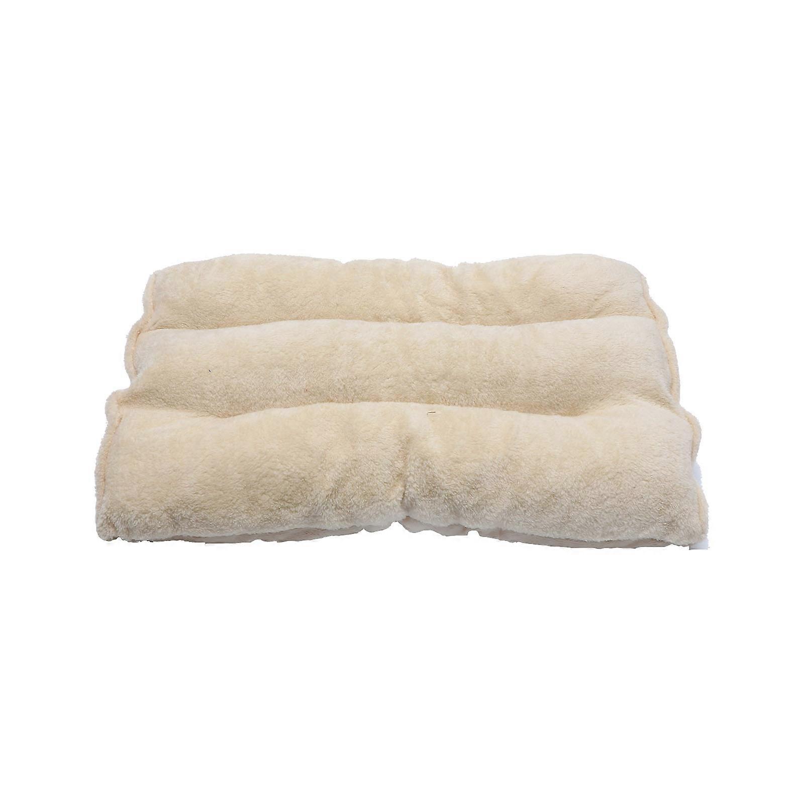 Pet Nest Cushion Square Mat For Traveling Beige 70x50cm Portable 1Pcs