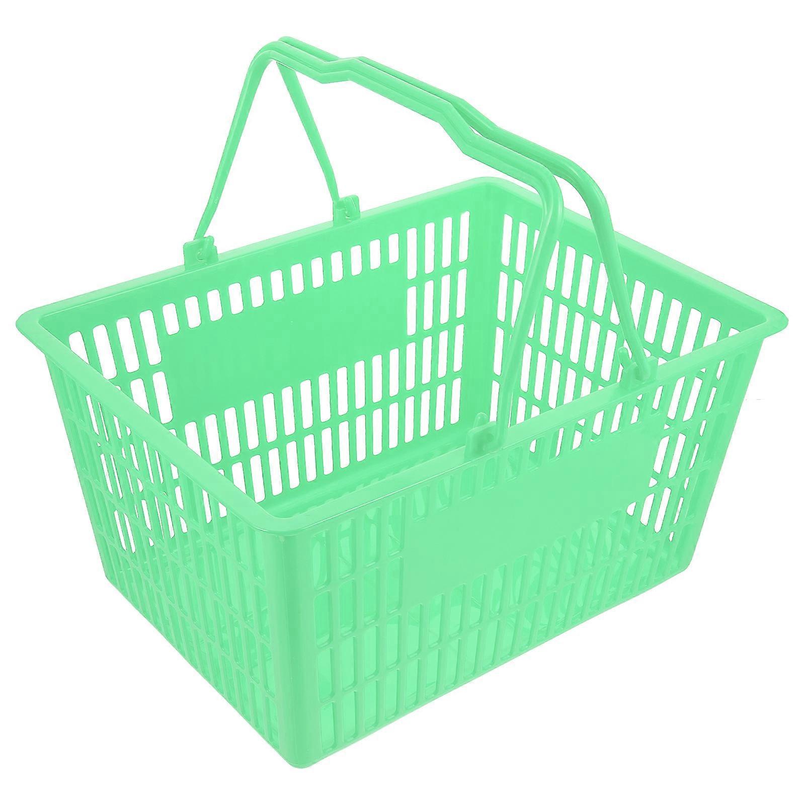 Large Plastic Basket 1Set Designed For Supermarket Use Suitable For Home Storage Needs With Flat Bottom Measuring 40X30X21CM