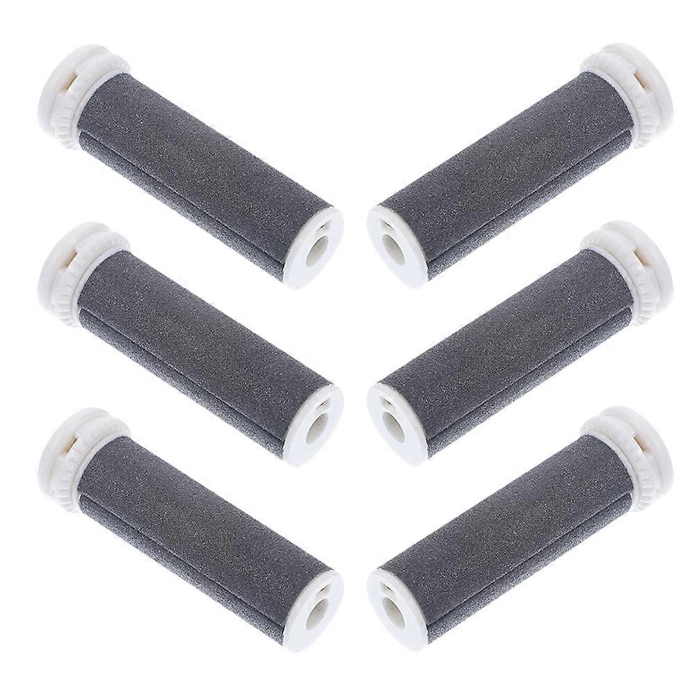 6 Pack Black Replacement Foot File Roller Heads Refills for Electric Pedicure Tools ABS Material