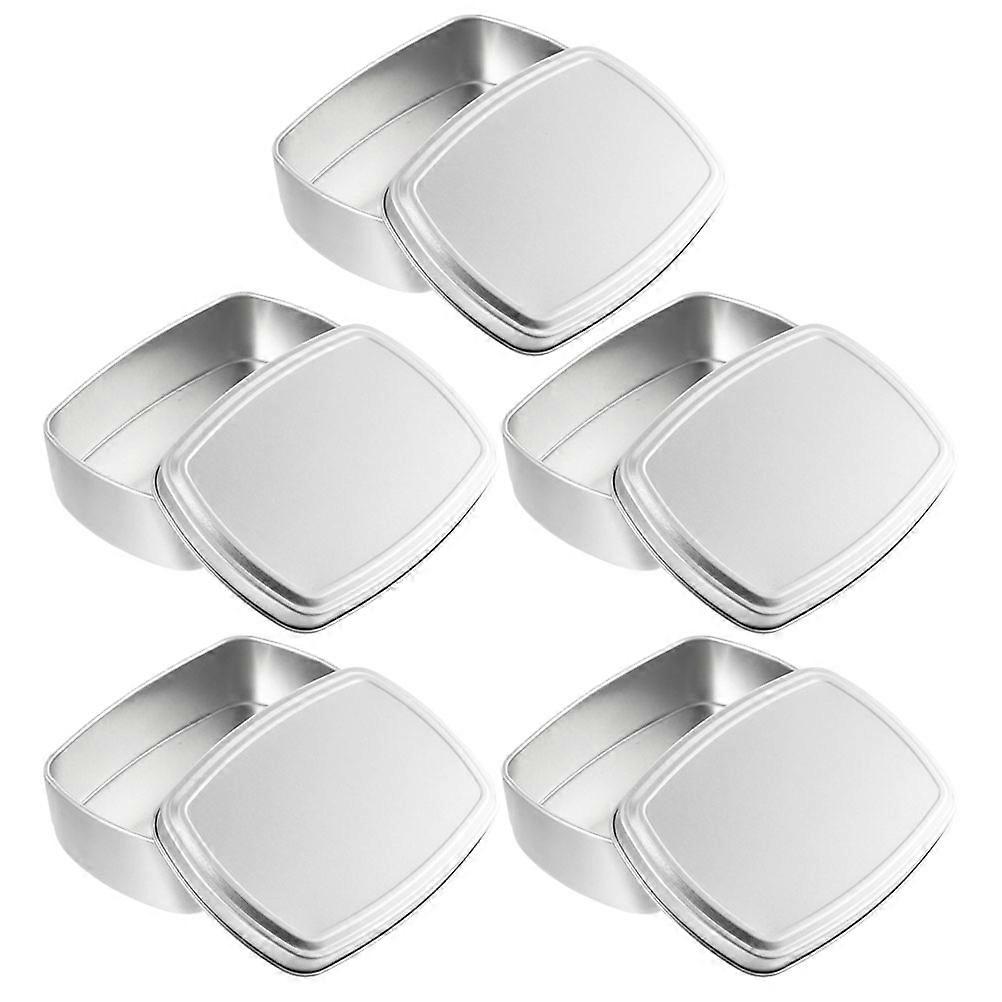 Aluminum Containers With Lids Rectangular Aluminum Box Bathroom Kitchen Silver 150ml Sealing 5Pcs