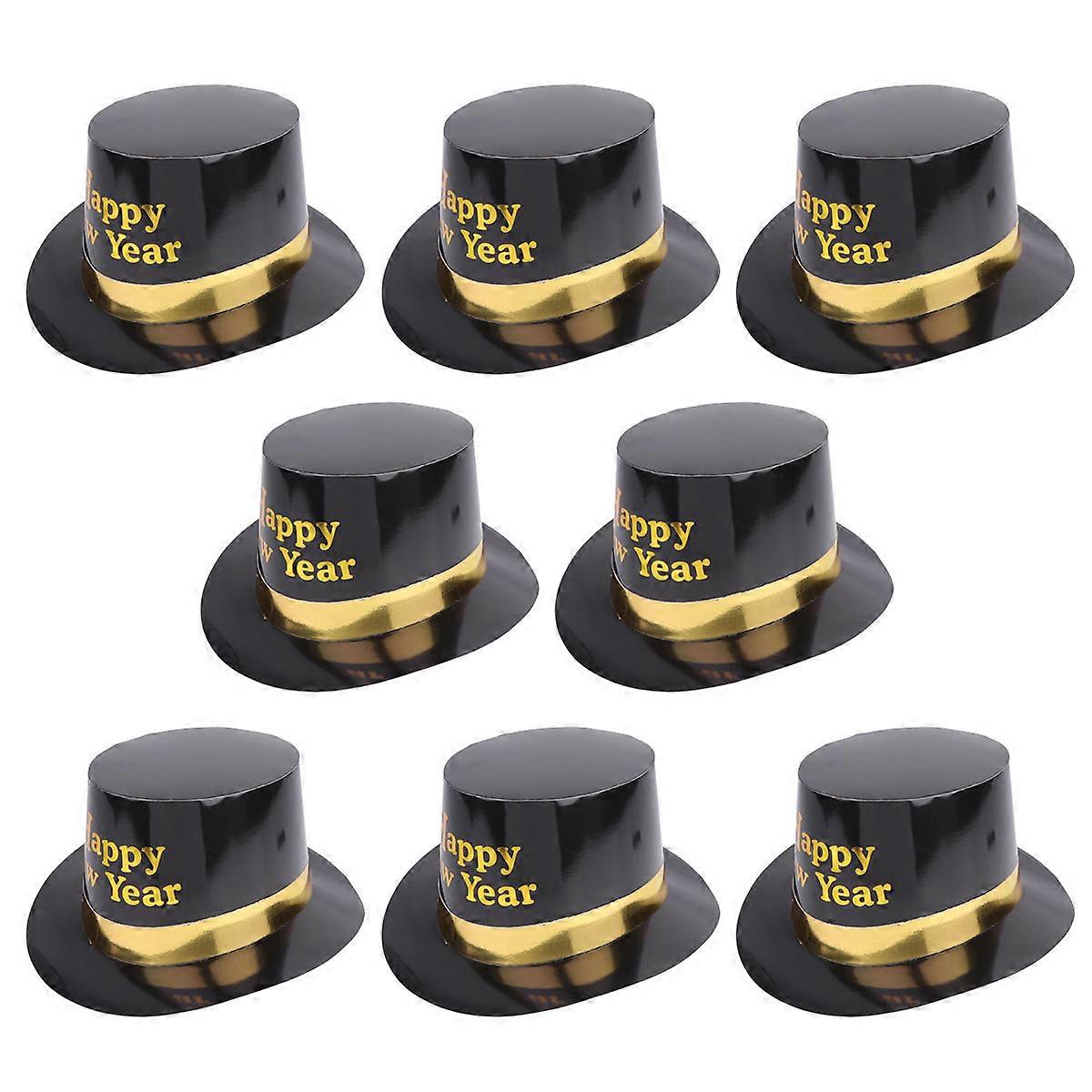 New Year Eve Hats Conical Paper Hats Costume Accessory Cosplay Props 8Pcs