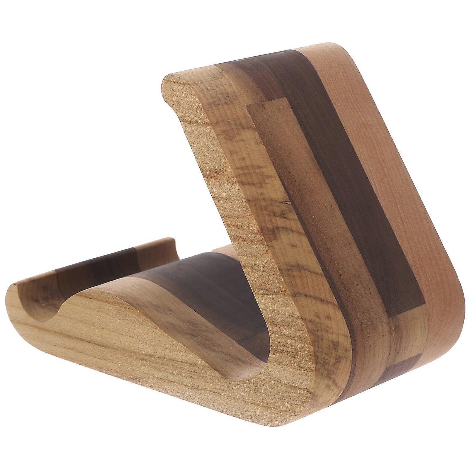 Tablet Holder Stand Black Walnut Cellphone Stand Desktop Use Rectangular Shape Stable Base 1Set