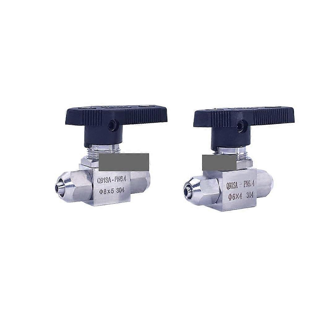 Fast Twist Needle Valve 4 6 8 10 12 OD Pipe SS 304 Stainless Steel Ball Valve (12x8mm Tube)
