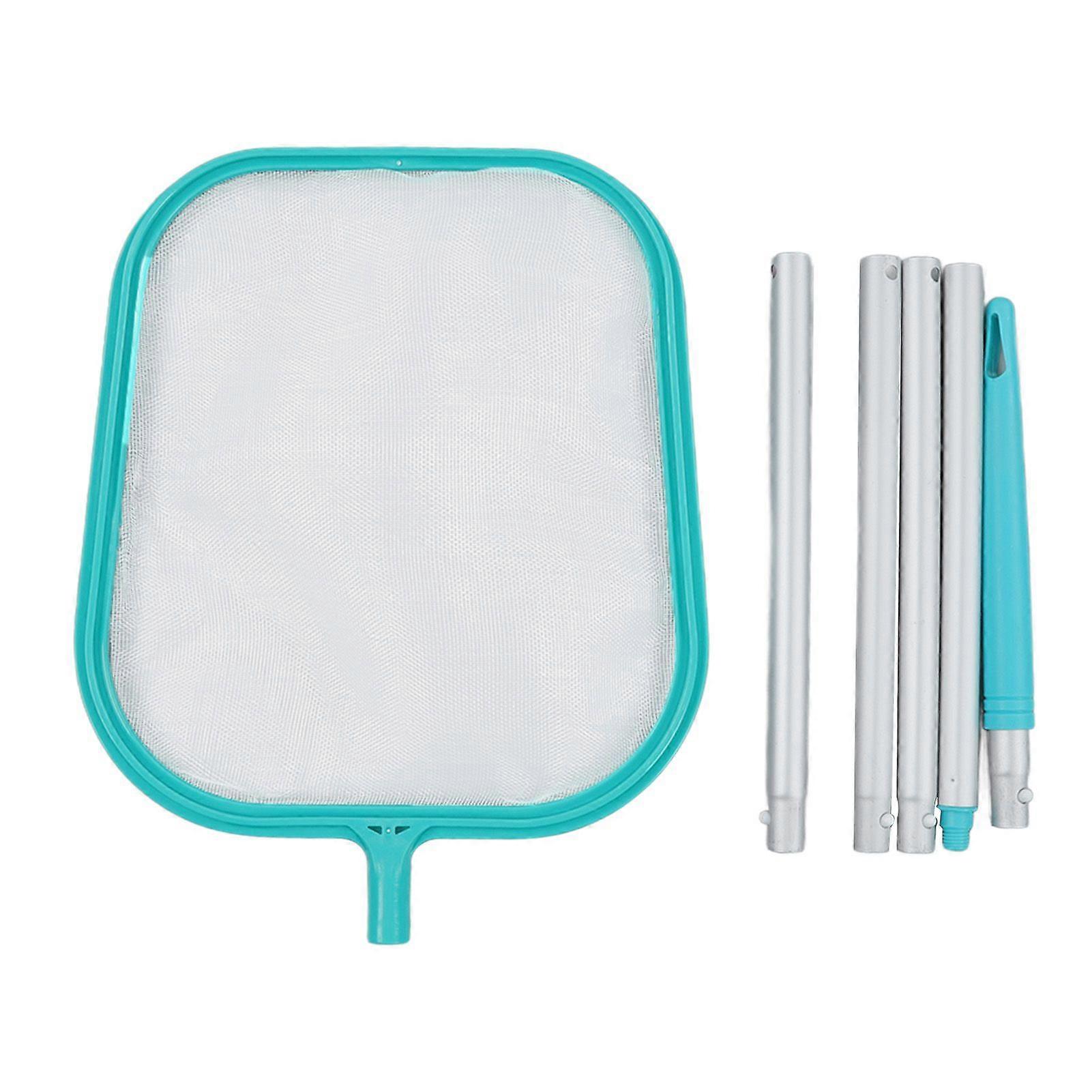 Pool Skimmer Net Detachable Lake Blue Professional Pool Cleaning Net with 5 Splicing Rods for Swimming Pool Fountains
