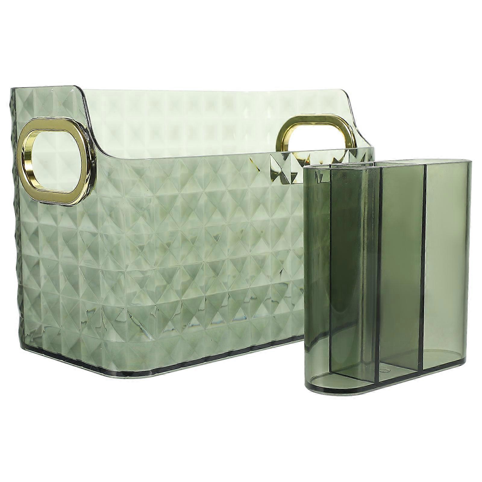 Lipstick Storage Box Practical Makeup Organizer Desktop Use Olive Organization 2Pcs