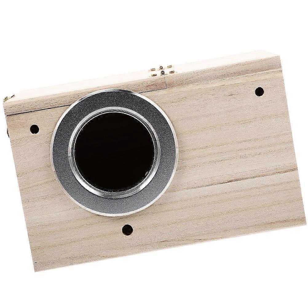 Wooden Nesting Box For Pet Bird Breeding In Garden Beige 1Set