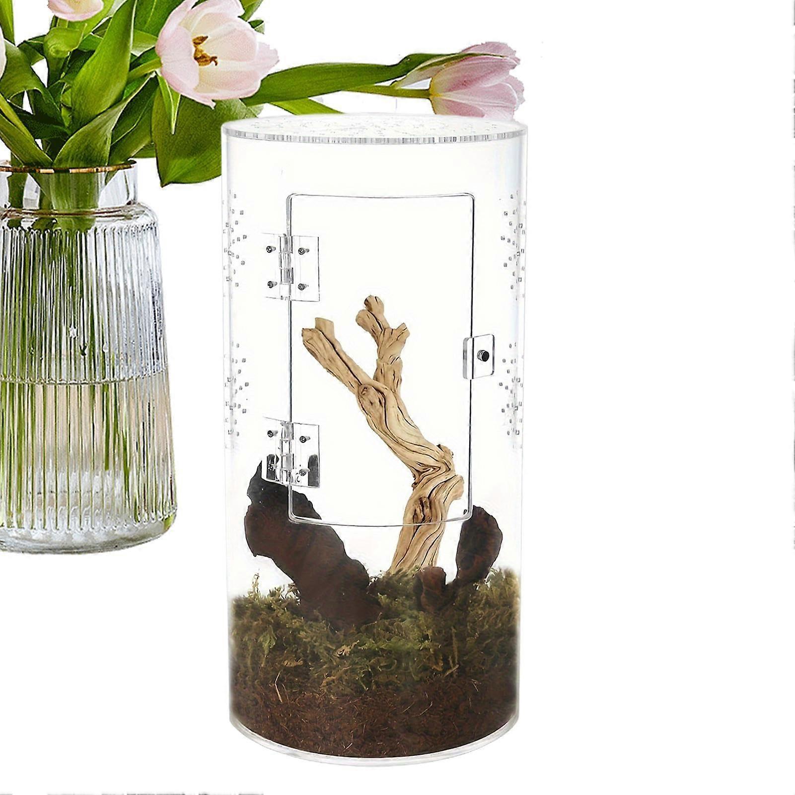 Spider Terrarium - Waterproof Acrylic Reptile Habitat with Ventilation and Front Opening Door for Tarantulas and Hermit Crabs