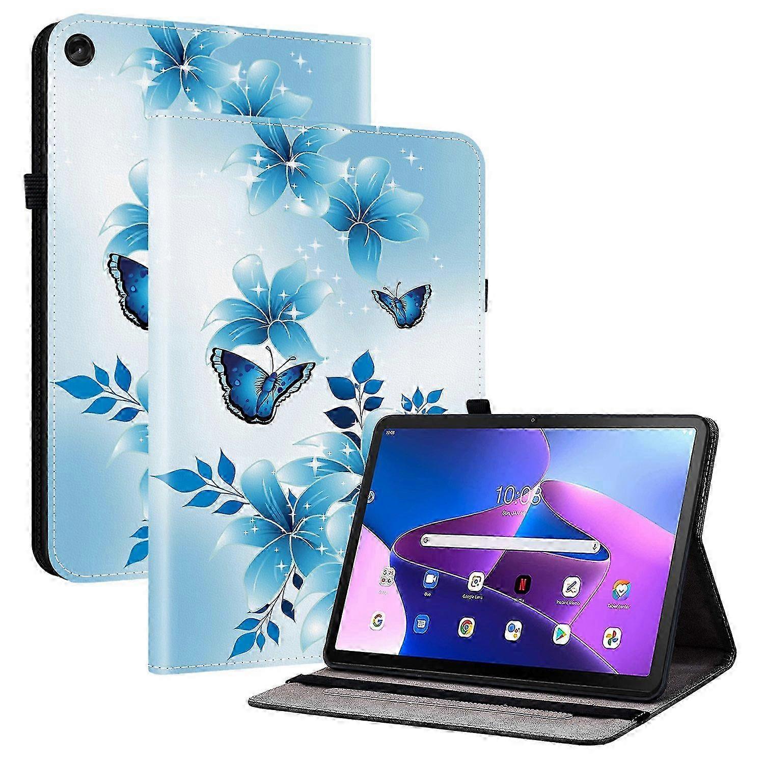 Leather Case Pattern Printed Stand Tablet Cover with Card Slots for Compatible Lenovo Tab M10 Plus (3rd Gen)