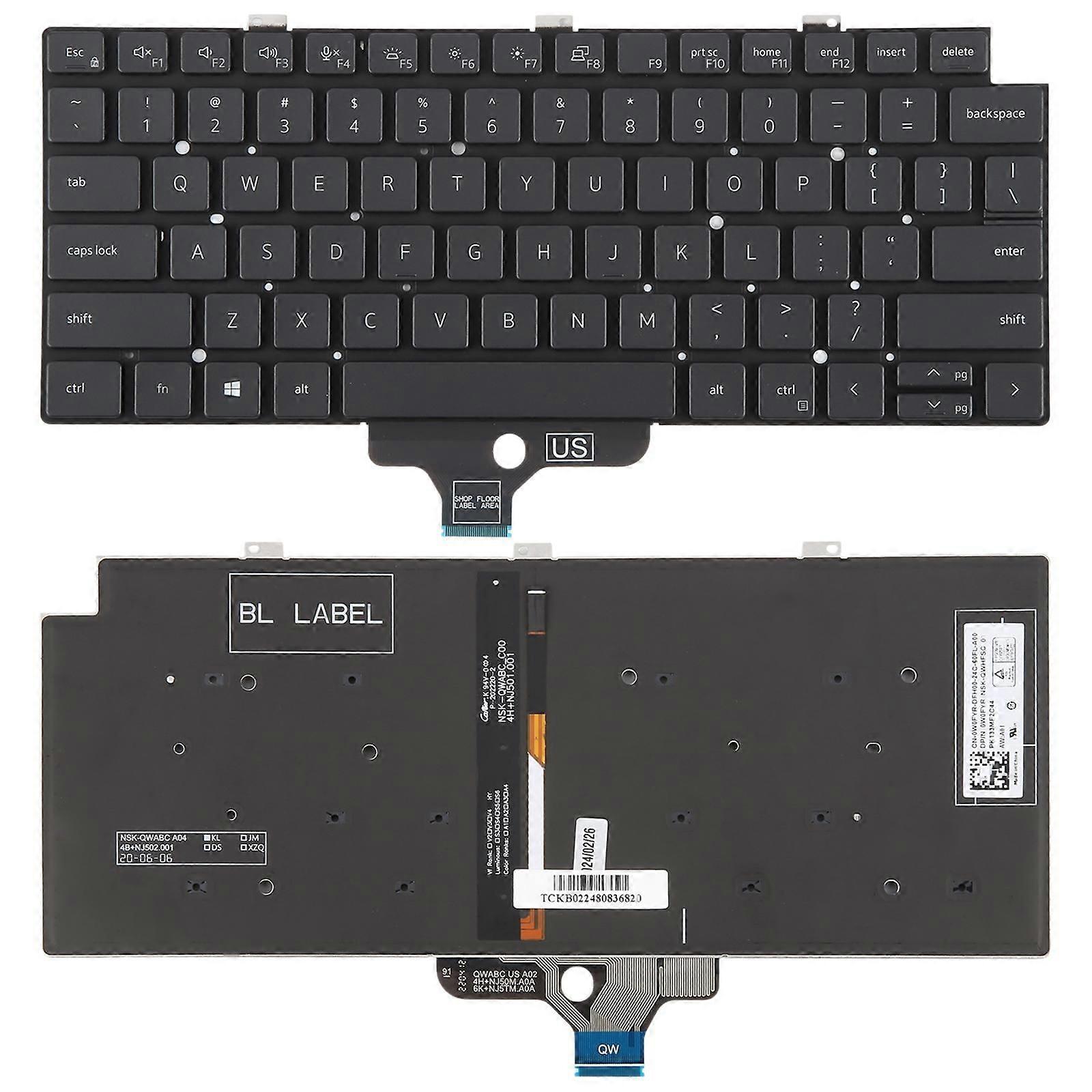 US Backlit Keyboard for Dell Latitude 5320 7320 For Dell Latitude 5320 7320