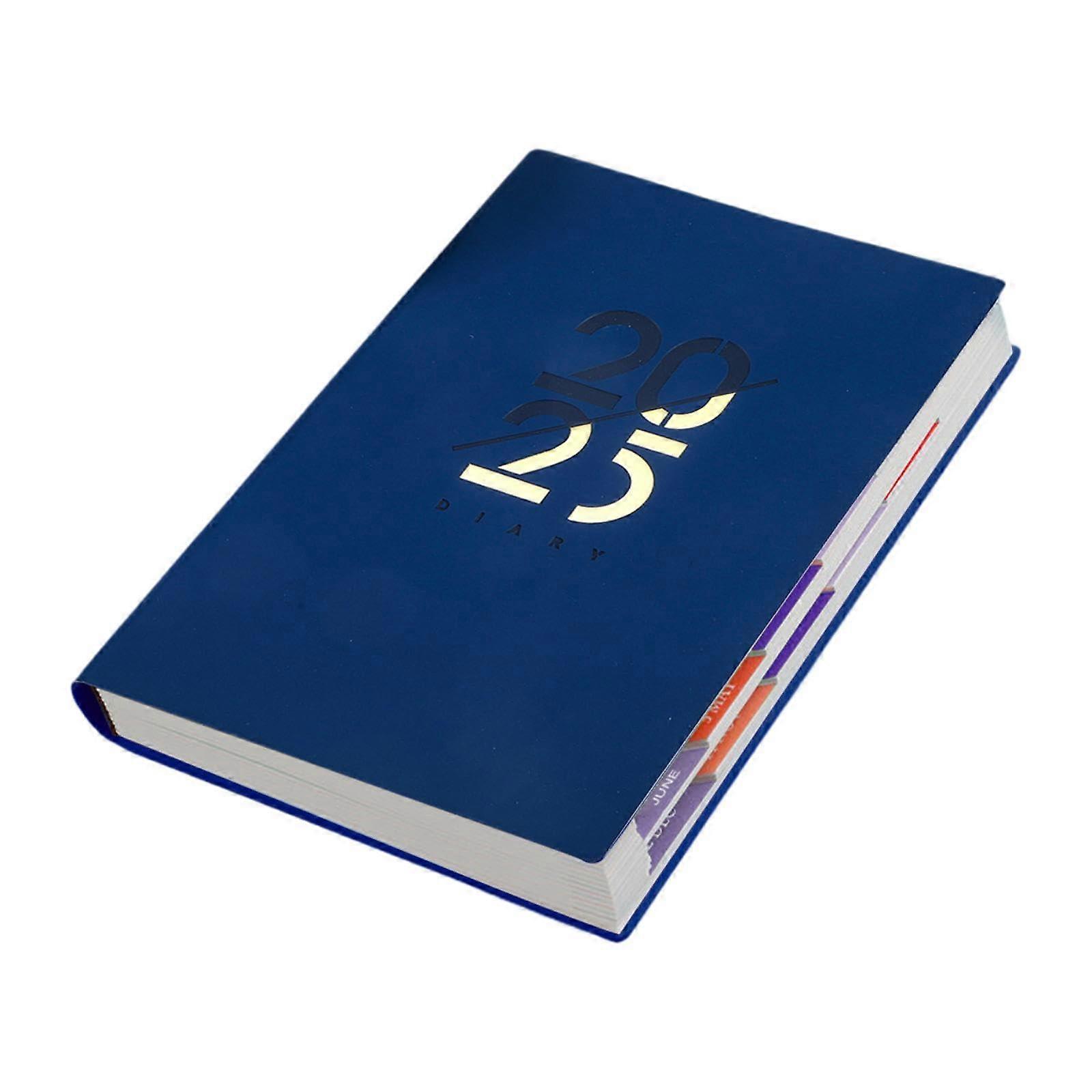 2025 Planner Notebook Daily Planner Academic Schedule for Office Business Dark Blue A5 Size Hard Cover