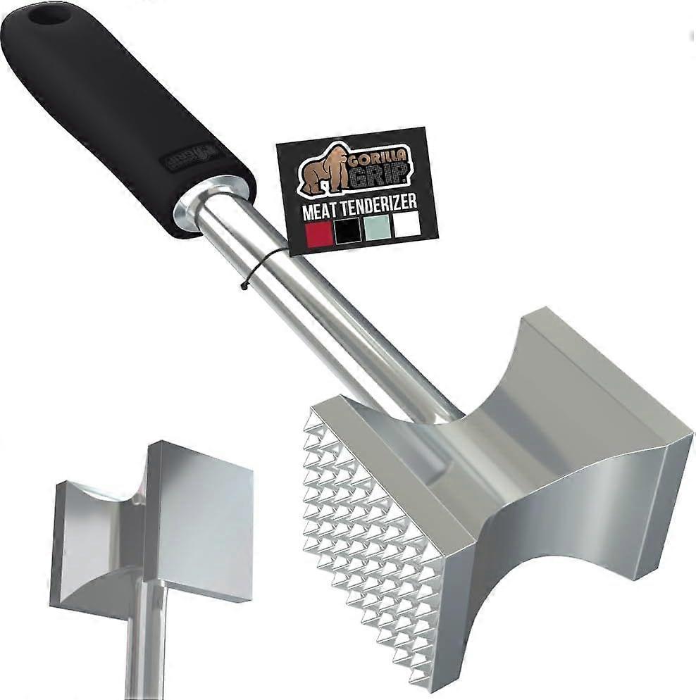 Patented Dual-Sided Meat Tenderizer, Heavy Duty Kitchen Mallet with Soft Handle