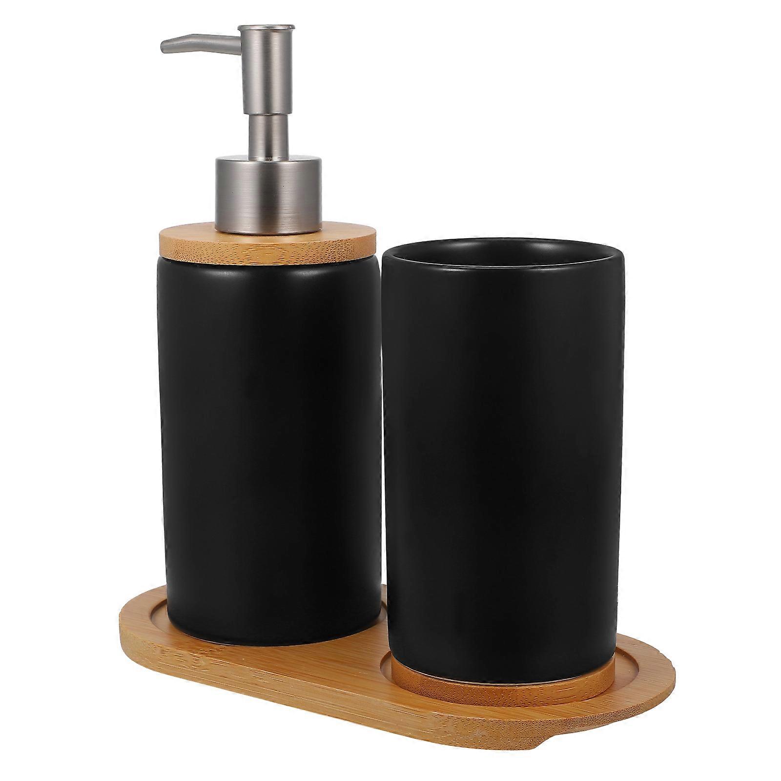 Toothbrush Holder Cup Soap Dispenser 1 Set Nordic Style Bathroom Use Convenient Storage 12.50X7.00X7.00CM