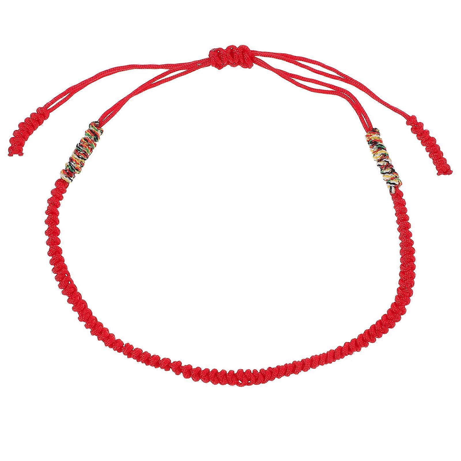 Knot Design Adjustable Bracelet String For Men Casual Outfits 0.5x6CM Red 1Set