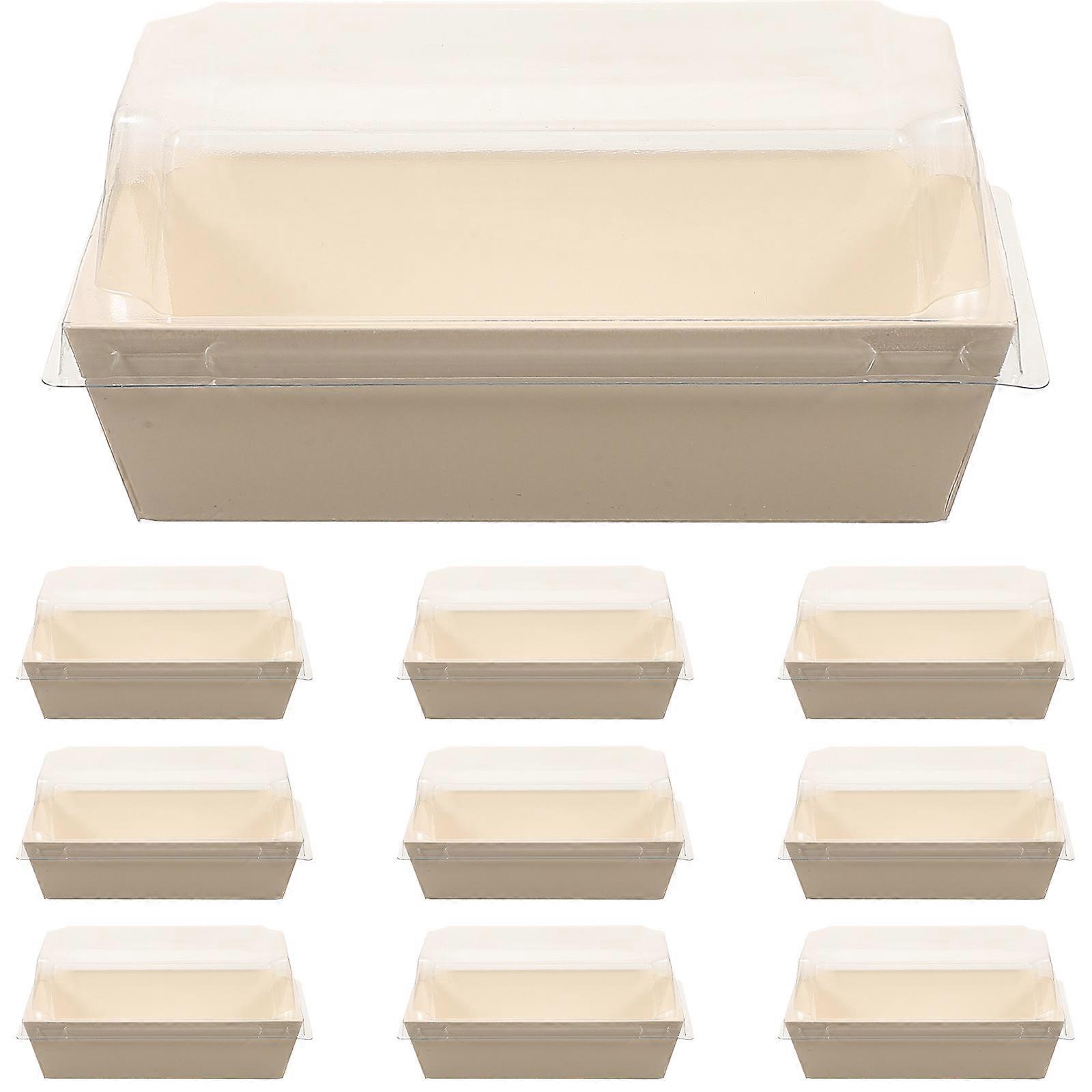 20Pcs White Bakery Boxes with Clear Lids for Parties Plastic and Paper Dessert Container