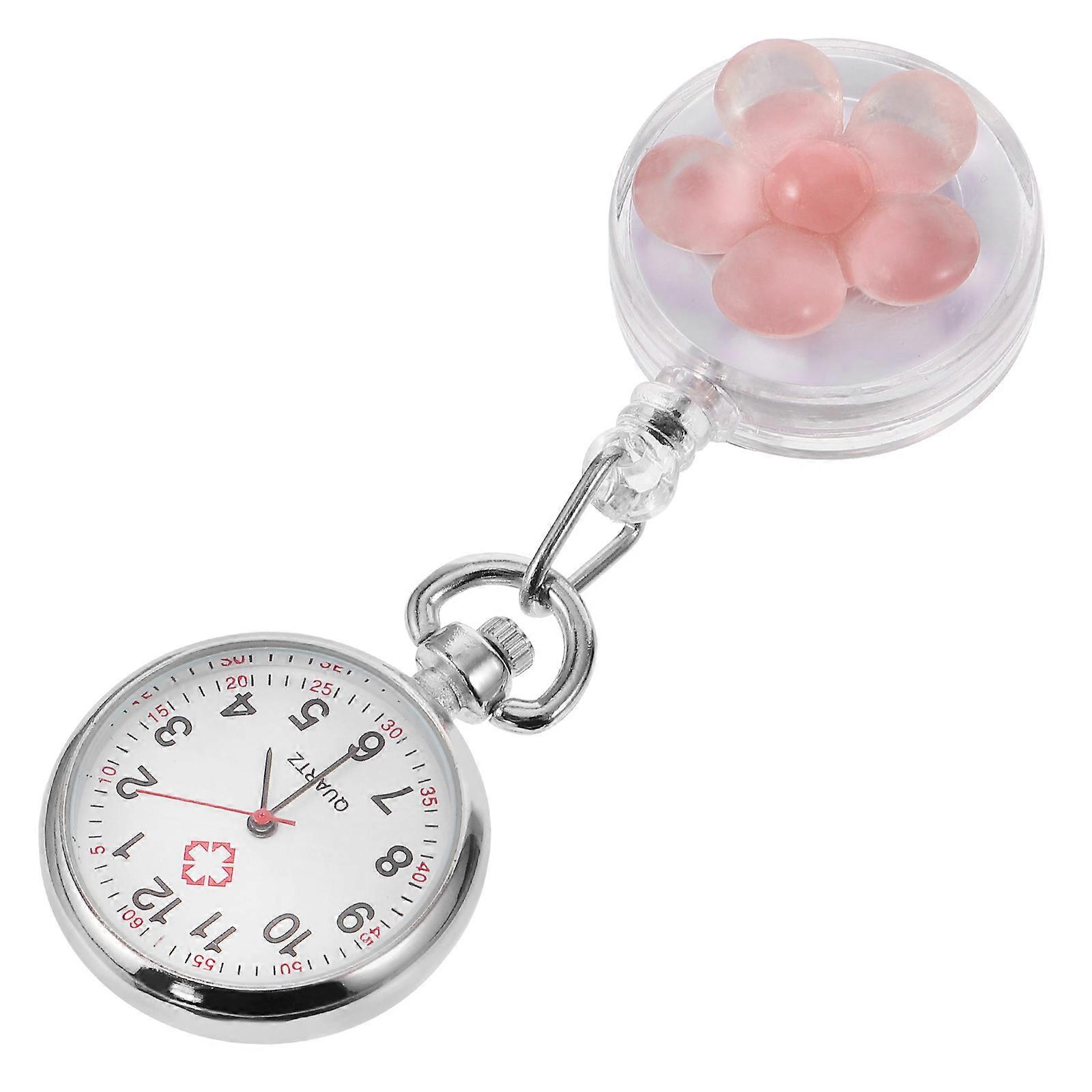 Clip On Lapel Watch For Nurses And Kids Daily Use Round Transparent Design Time Telling 1Pcs