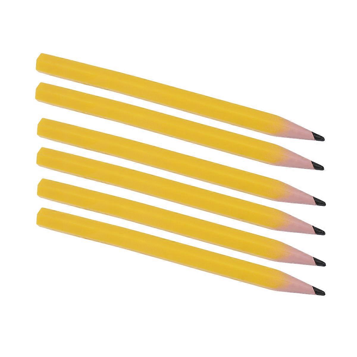 Halloween Cosplay Props Yellow Simulation Pencil for Party Use Made of PVC Great for Photo Shoots and Stage 6pcs