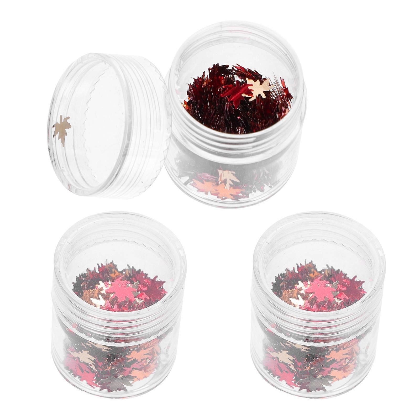 Creative Nail Art Glitter Sequins for Manicure Supplies Assorted Color PET Shiny Decorations 3 Bottles