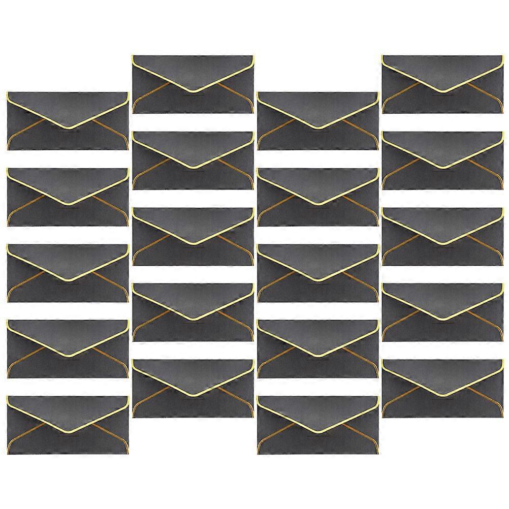 20Pcs Multi-Function Wedding Envelopes Decorative Invitation Envelopes For Graduation Ceremonies Black V-Shaped Flap Paper