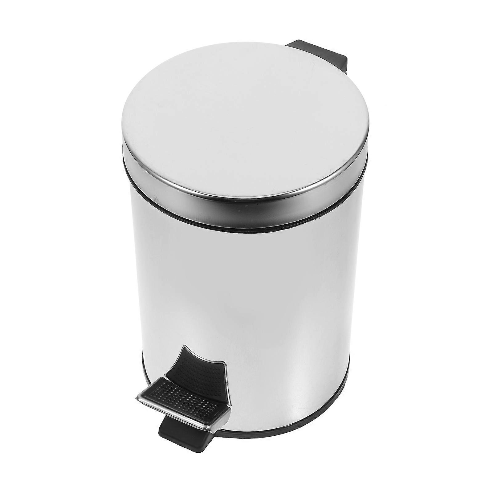 Stainless Steel Trash Can with Lid Technology for Quiet Close Silver for Home Use 3L