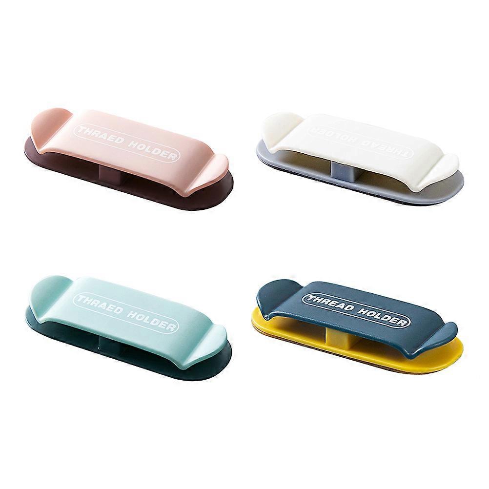 Wall Adhesive Plug Holder 4Pcs Plug Storage For Office Organization 8X3Cm With ABS Construction