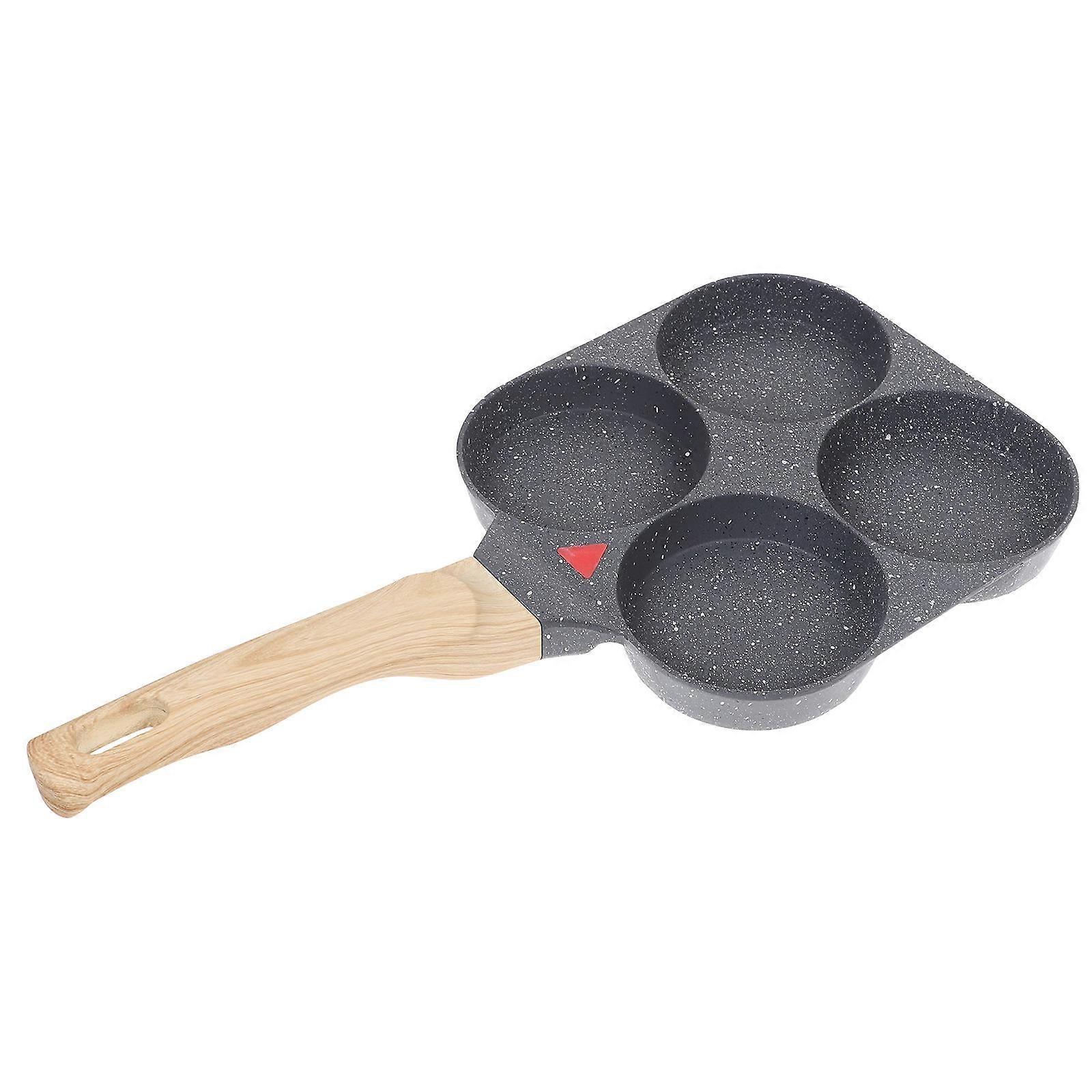 Nonstick Aluminum Frying Pan with Wood Handle for Kitchen Use Great for Cooking Fun Meals in Assorted Colors 4 Holes Design