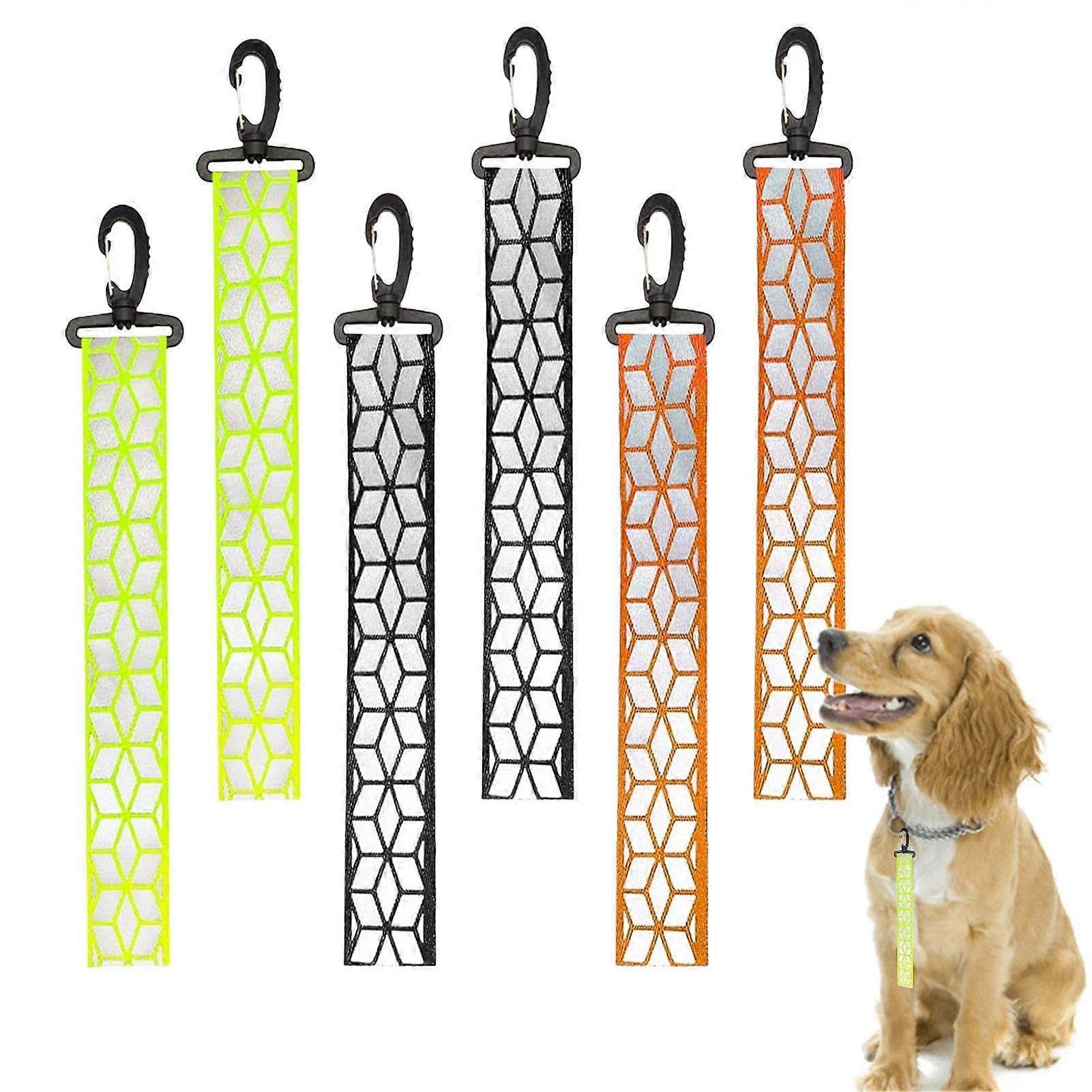 Reflective Keychain for Backpack | Safety Reflector Keychain, 6-Pack Nylon Reflective Tags, Ideal for Outdoor Use