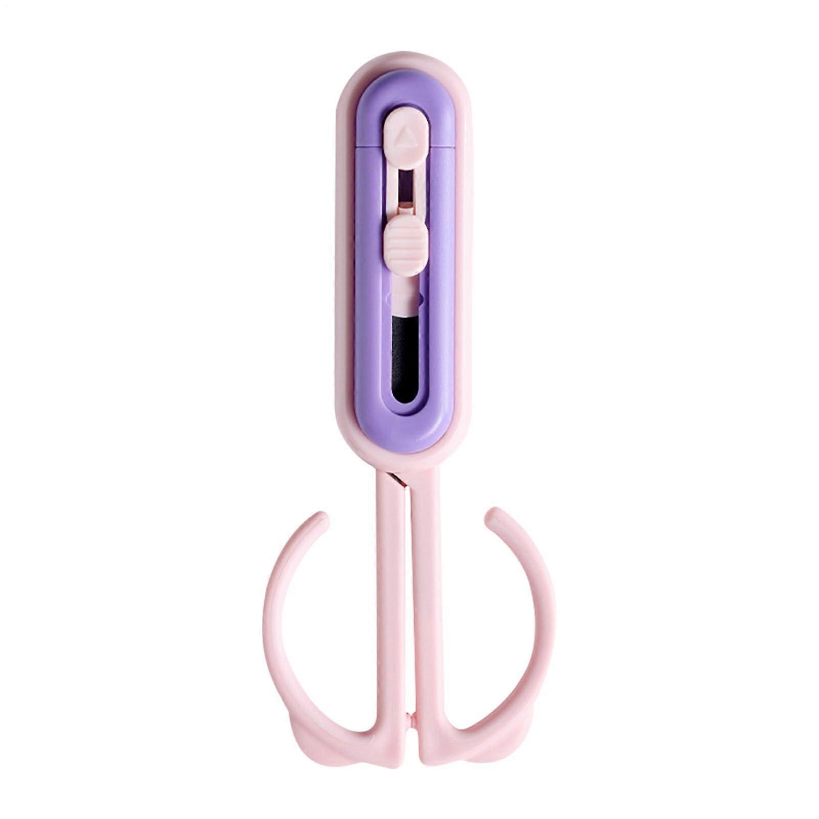 Multifunctional Scissors and Box Cutter | Ergonomic Lightweight Utility Tool with Retractable Blade, Pink