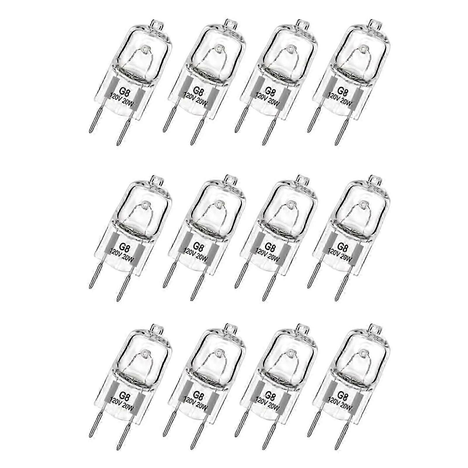 Pack of 12 Energy Efficient G8 Light Bulb 120V Halogen Light Bulb Plastic G8 Base Bulb Suitable for Various Appliances Edition 0808