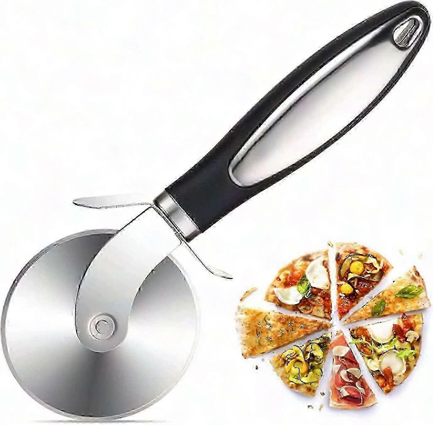 2024 Professional Stainless Steel Pizza Cutter with Non-Slip Ergonomic Handle - High Quality