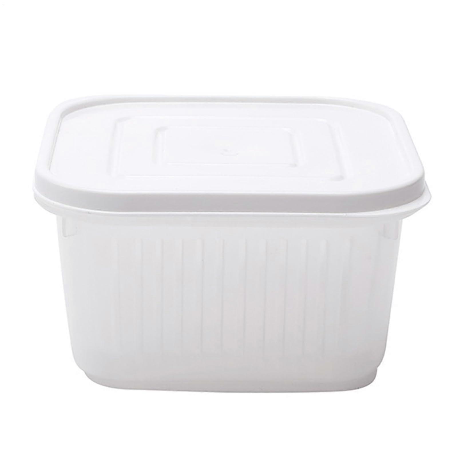 Divided Refrigerator Container for Green Onions - Double-Layer Storage Box with Lid for Onions, Ginger, Garlic, Airtight Seal