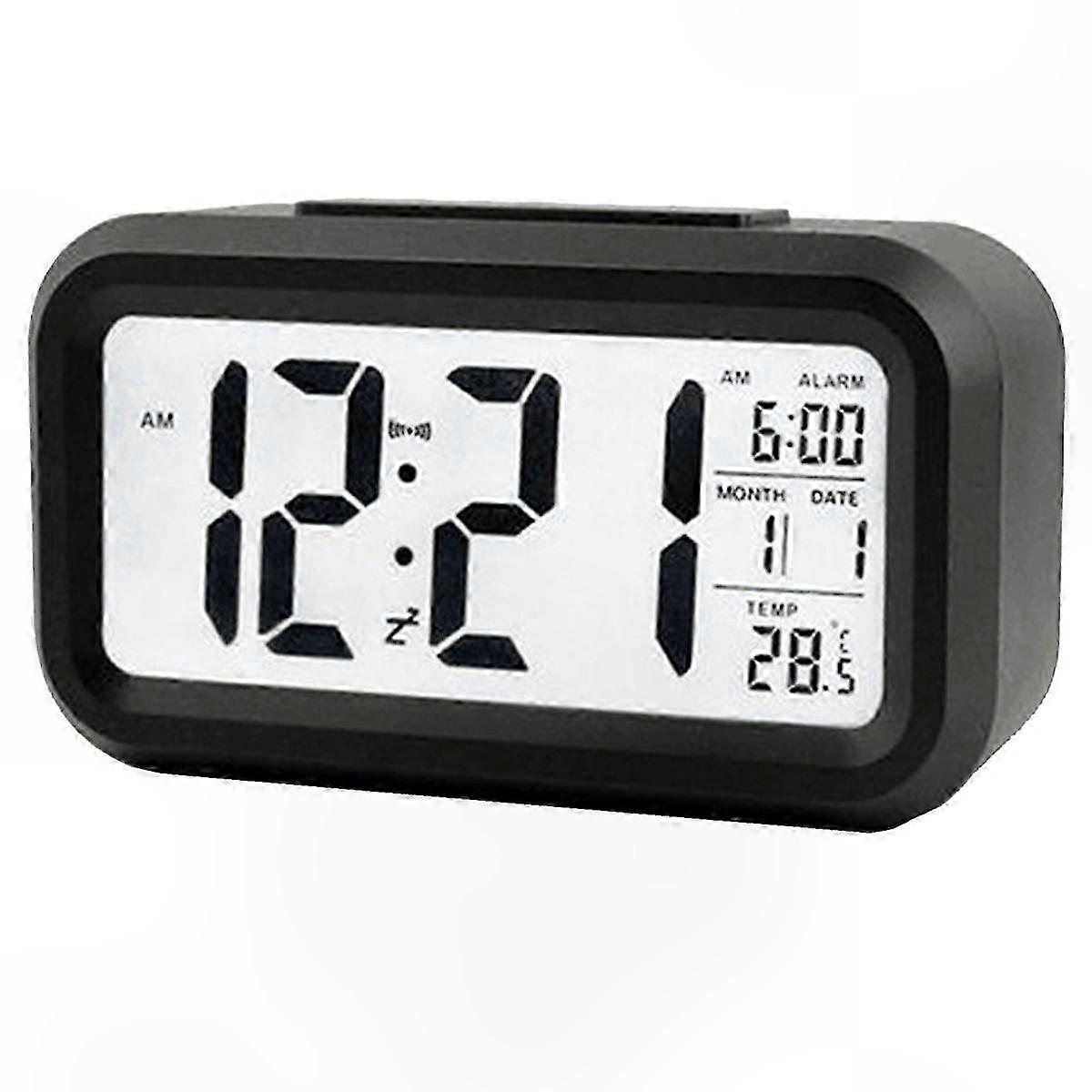 Digital Alarm Clock with Temperature Humidity Display LED Desk Clock with Snooze Function