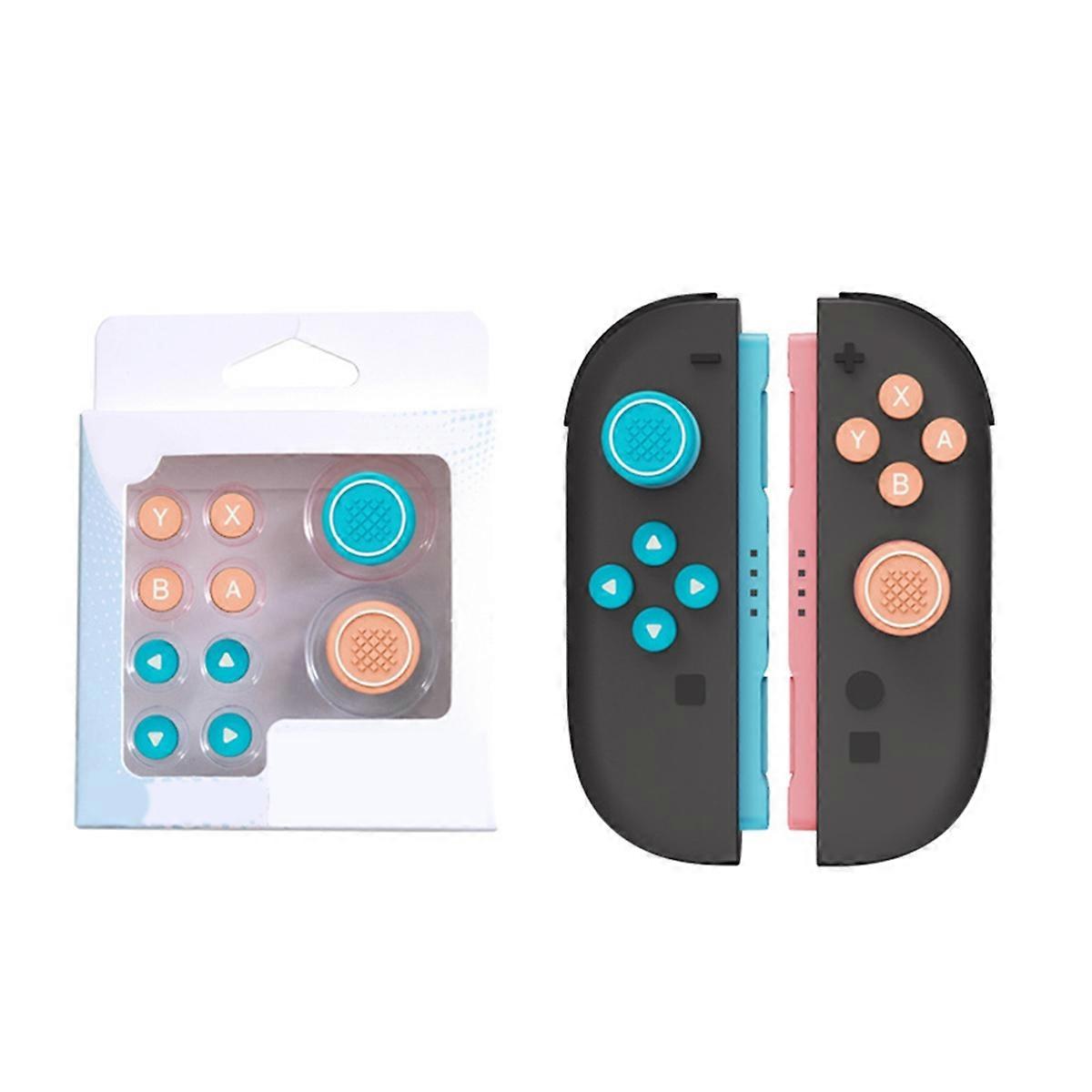 Replacement D-Pad & ABXY Button Caps for Switch2 Decorative Strip for Switch 2 Controllers Red & Bl