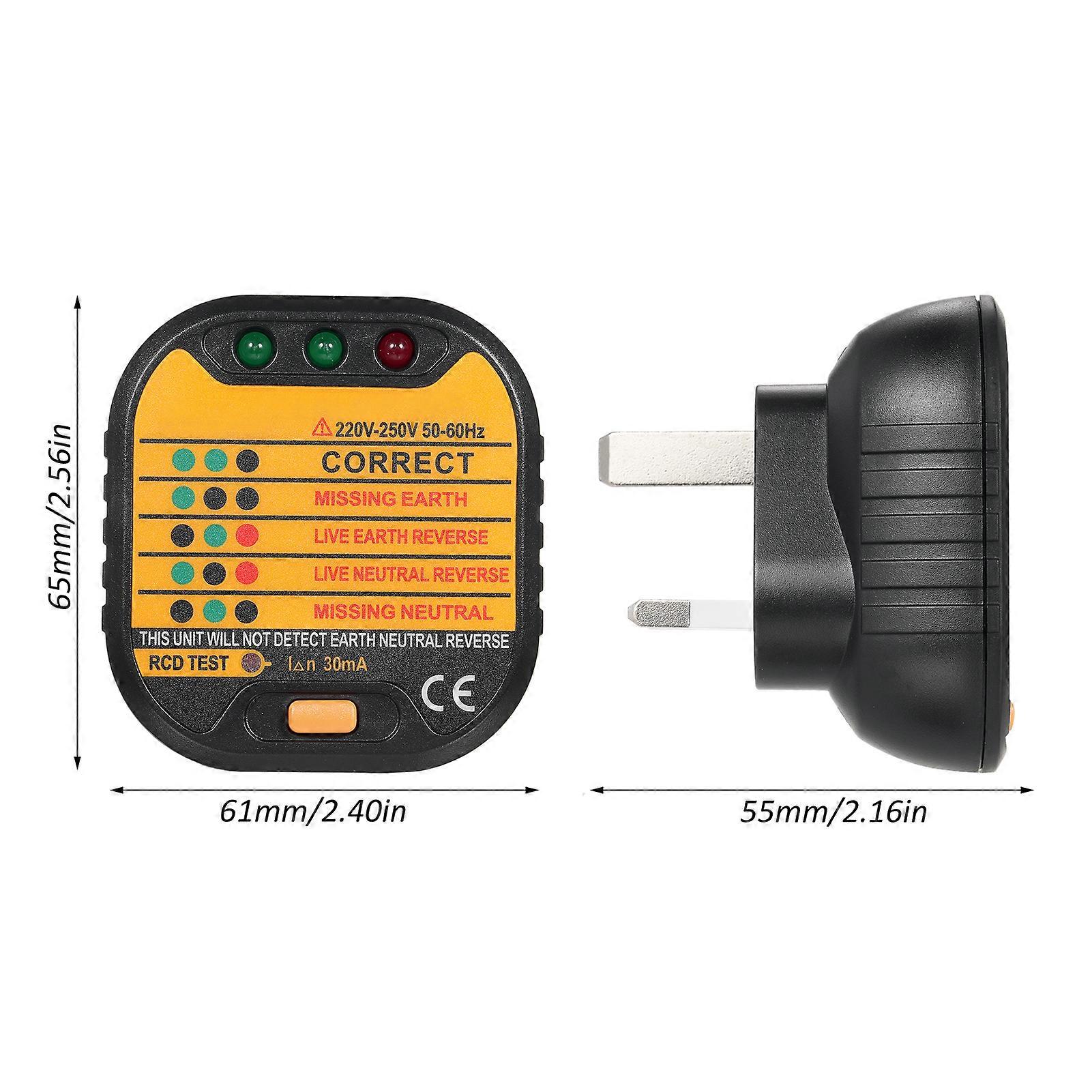 Socket Tester Portable Plug Outlet Circuit Tester Polarity Voltage Tester Socket Finder Electric Socket Outlet Voltage Tester Outlet Detector