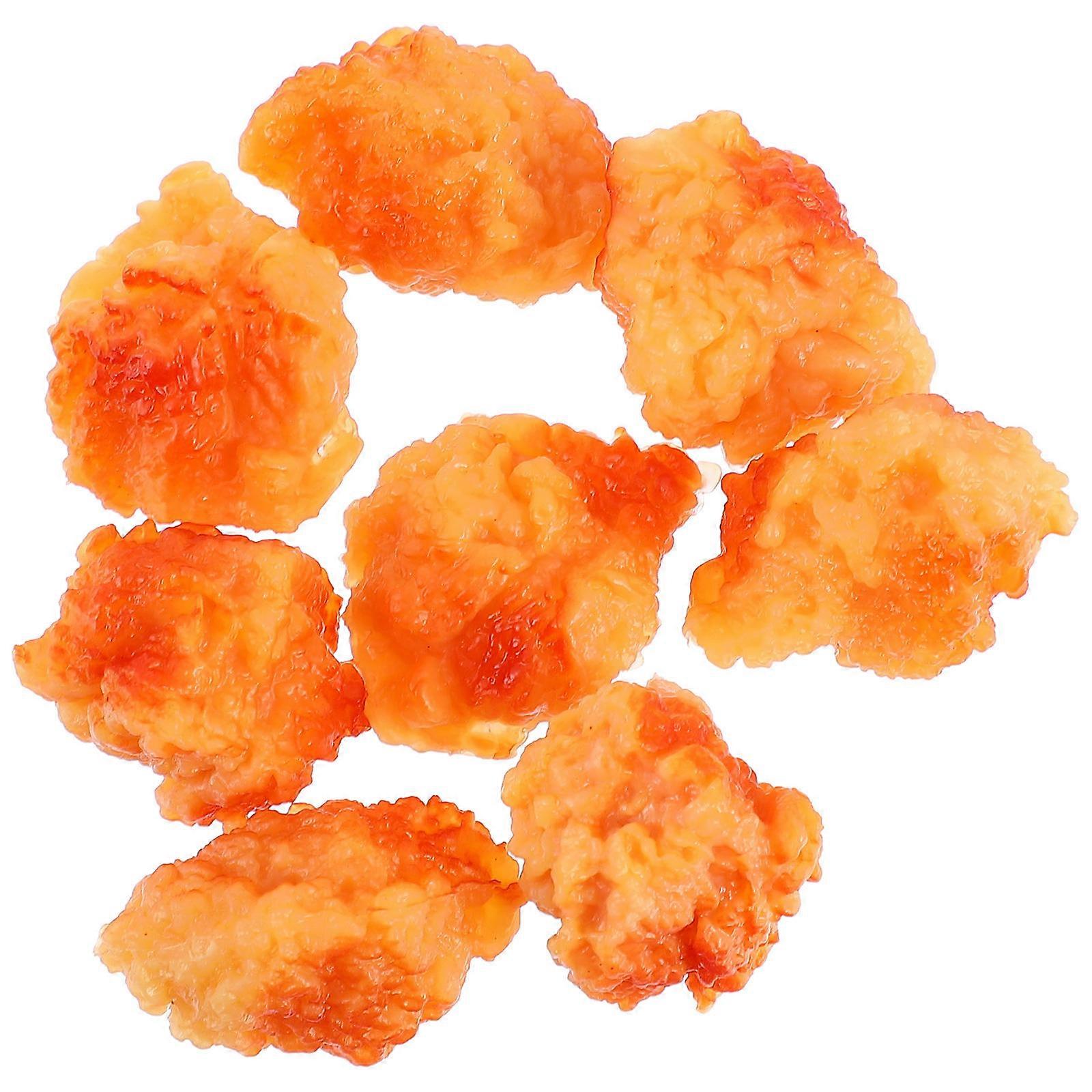 Simulation Chicken Popcorn Artificial Food Model Food Models Pvc Orange Teaching Tool 8Pcs