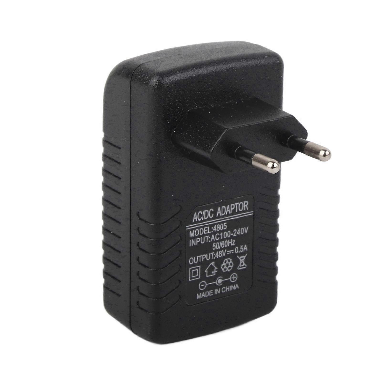48V 0.5A Black Wall-Mount POE Injector Ethernet Adapter