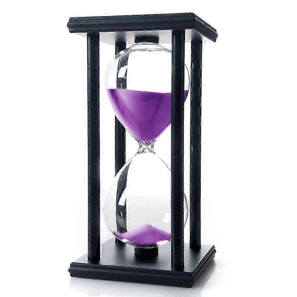60-Minute Hourglass Sand Timer, Wooden, Purple