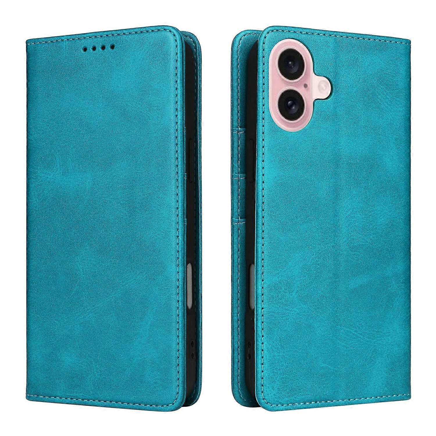 For iPhone 17 Case RFID Blocking PU Leather Phone Wallet Cover - Peacock Blue