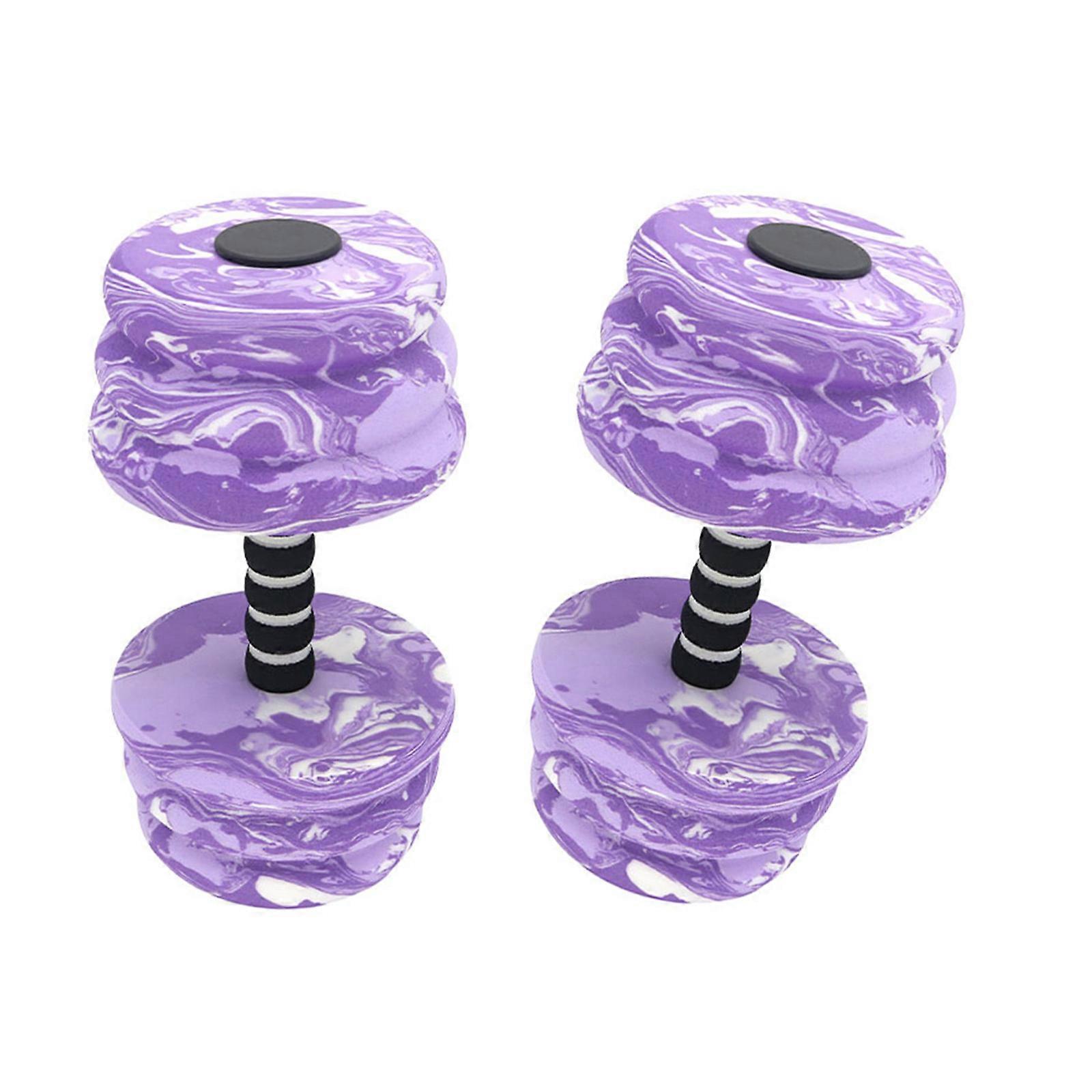 1Pair Water Dumbbells for Pool Resistance Training Exercise Fitness Barbells Foam Dumbbells Swimming Weights Enduring  Purple