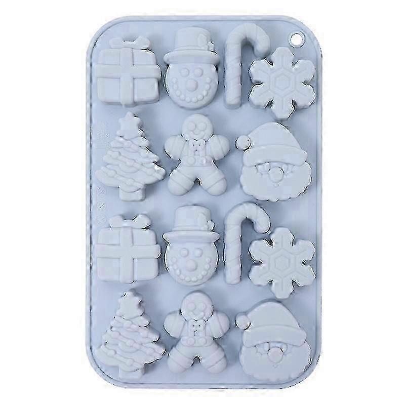 14 Grids Christmas Chocolate Mold DIY Non-stick Silicone Cake Baking Tool - Pink