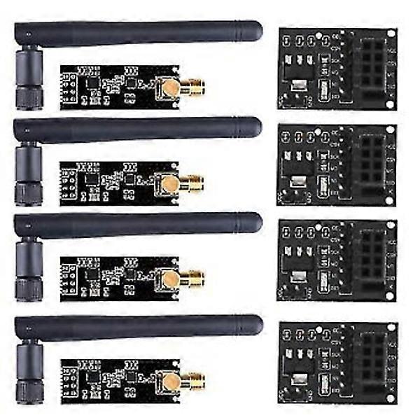 4pcs Nrf24l01+pa+lna Wireless Module With Antenna 1100 Meter Long Distance With Nrf24l01 Wireless