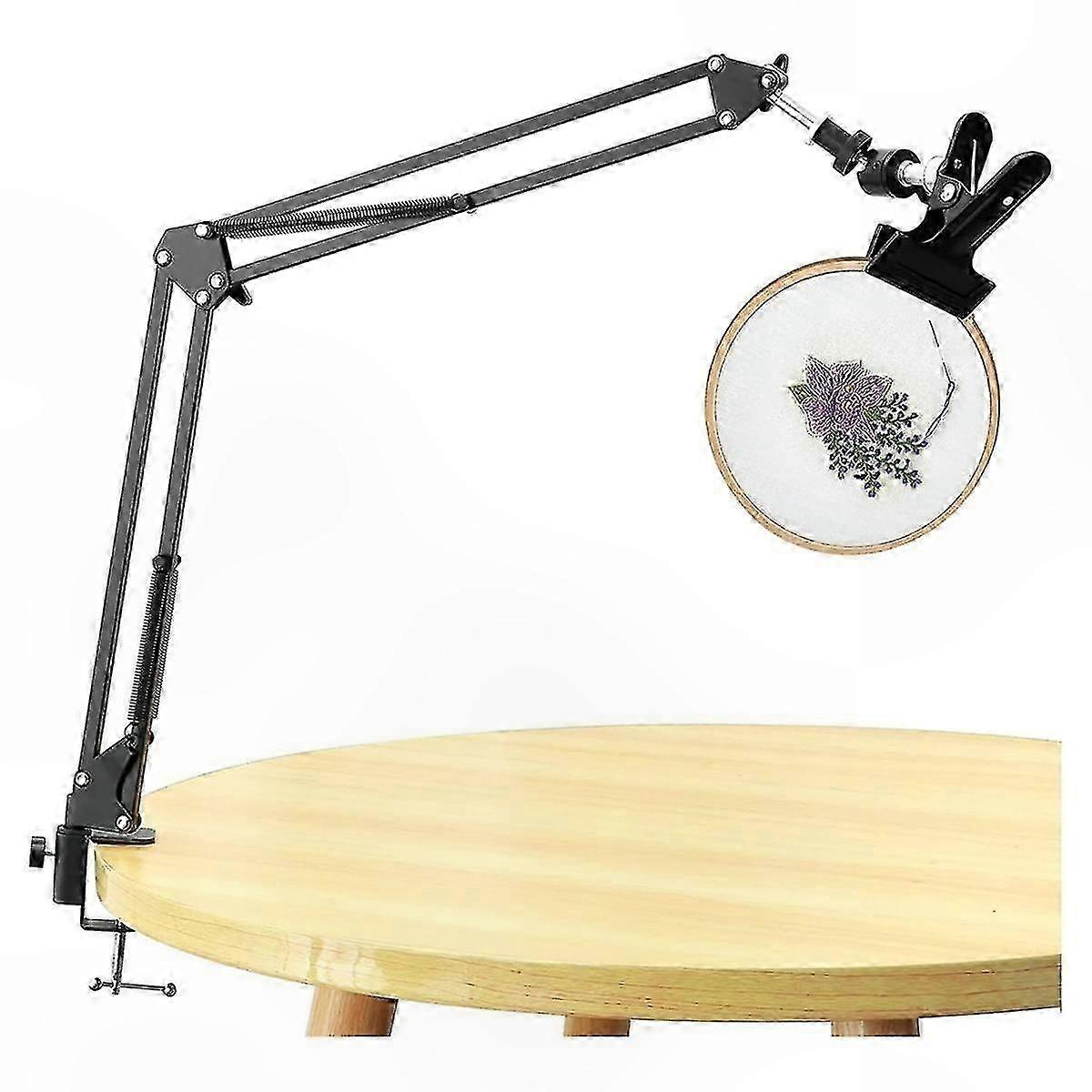 Rotating Adjustable Stand for Embroidery Hoops with 360° Swivel Function for Cross & Needlework Projects