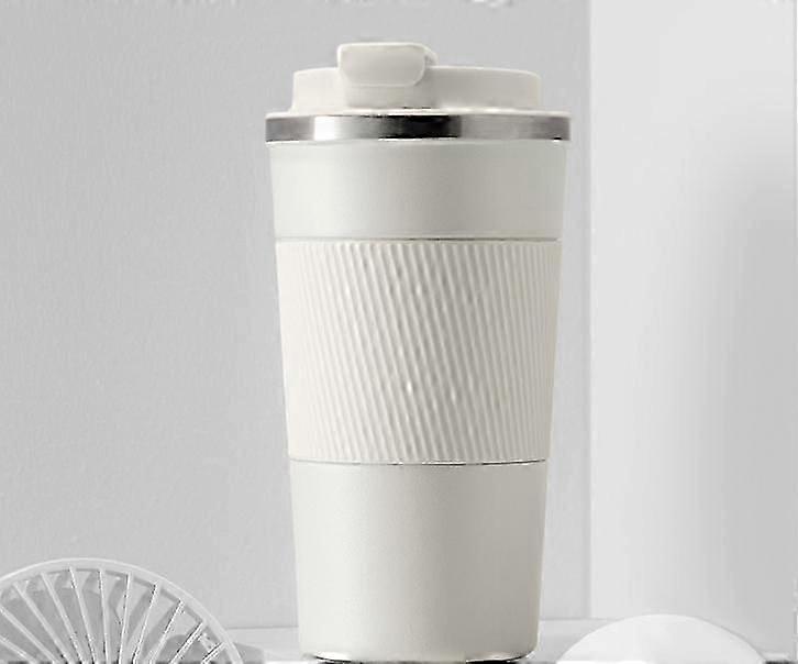 冷たい飲み物と熱い飲み物のためのステンレス鋼の真空絶縁コーヒー旅行マグ - 白 - 380ml