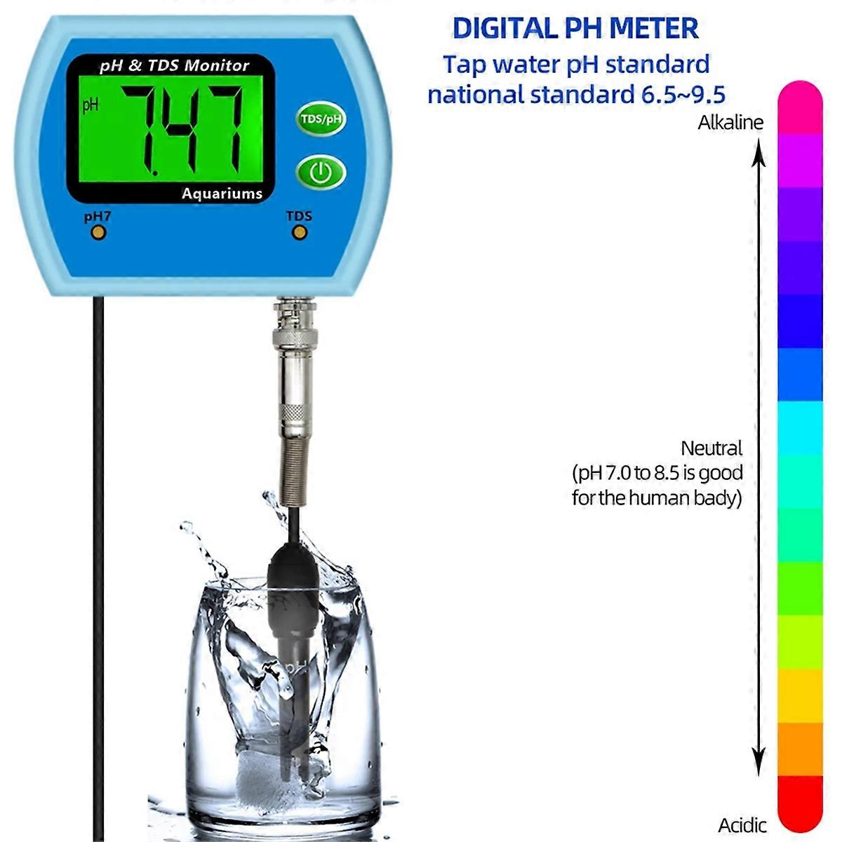 2 in 1 PH TDS Meter Tester Water Quality Monitor Online EU Plug