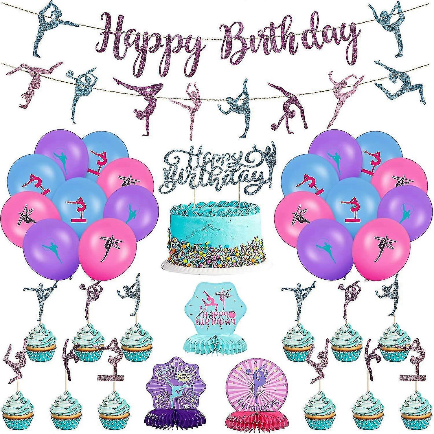 Gymnastics-themed party supplies, 36 pieces, suitable for multiple scenarios