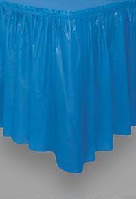 Blått bordskjørt i plast